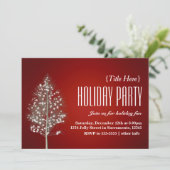 クリスマス ラスティック ツリー ホリデー パーティー 招待状 (スタンド正面)