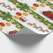 クリスマス ラッピングペーパー サンタのスレー (角)