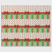 クリスマス ラッピングペーパー ストライプ サンタ (フラット)