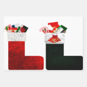 クリスマス ラッピングペーパー フラットシート 3枚セット ラッピングペーパーシート (正面3)