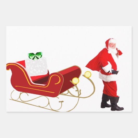 クリスマス ラッピングペーパー フラットシート 3枚セット ラッピングペーパーシート (正面)