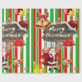 クリスマス ラッピングペーパー 妖精と雪だるま (フラット)