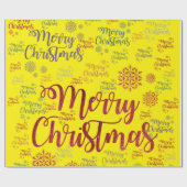 クリスマス ラッピングペーパー 黄色 (フラット)