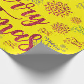 クリスマス ラッピングペーパー 黄色 (角)