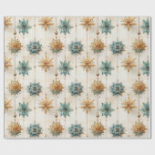 クリスマス・ラッピング紙とグリーンオーナメント ラッピングペーパー (フラット)