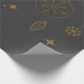 クリスマス・ラッピング・紙、グリーンと金ゴールド・ギフト ラッピングペーパー (角)