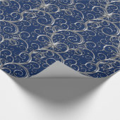 クリスマス・ラッピング・紙 – マジェスティス・シルバー・スワール ラッピングペーパー (角)
