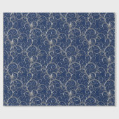 クリスマス・ラッピング・紙 – マジェスティス・シルバー・スワール ラッピングペーパー (フラット)