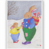 クリスマス・ラビットシール シール (正面)