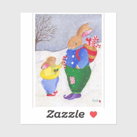 クリスマス・ラビットシール シール (シート)