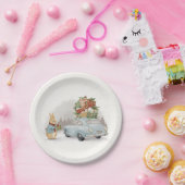 クリスマス・ラビットピーターと車 ペーパープレート (パーティー)