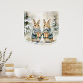 クリスマス・ラビットポスター ポスター (キッチン)