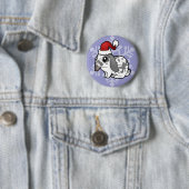 クリスマス・ラビット（フロッピーイヤース滑らかな髪） 缶バッジ (インサイチュ)