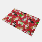 クリスマス・ラフ・コリー ドアマット (アングル)