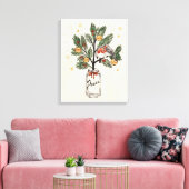 クリスマス・ラブバード平和 キャンバスプリント (インサイチュ (リビング))