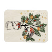 クリスマス・ラブバード平和 マグネット (横)