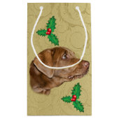 クリスマス、ラブラドル・レトリーバー犬犬 スモールペーパーバッグ (裏面)