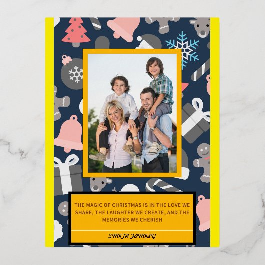 クリスマス・ラブ・カード魔法 箔シーズンポストカード (正面)