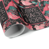 クリスマス・ラブ・ピース・ホープ冬の鳥 ラッピングペーパー (ロールコーナー)