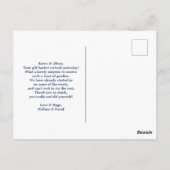 クリスマス・ラマと一緒にホリデーバスケットありがとう ポストカード (裏面)