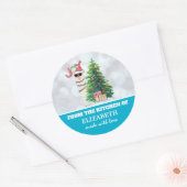 クリスマス・ラマの台所から ラウンドシール (封筒)