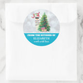 クリスマス・ラマの台所から ラウンドシール (バッグ)