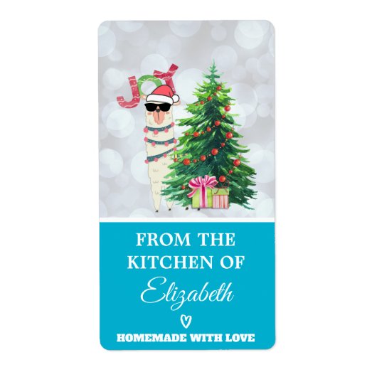 クリスマス・ラマの台所から ラベル (正面)