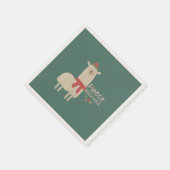 クリスマス・ラマ・プン：フリースNavidad スタンダードカクテルナプキン (角)