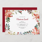 クリスマス·ランチ，ホリデー·パーティ 招待状 (正面/裏面)