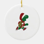 クリスマス ランニング タートル セラミックオーナメント (裏面)