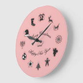 クリスマス  ラージ壁時計 (傾斜)