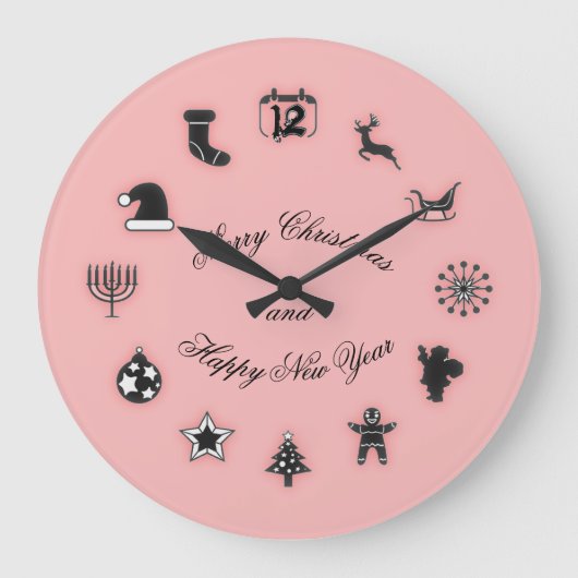 クリスマス  ラージ壁時計 (正面)