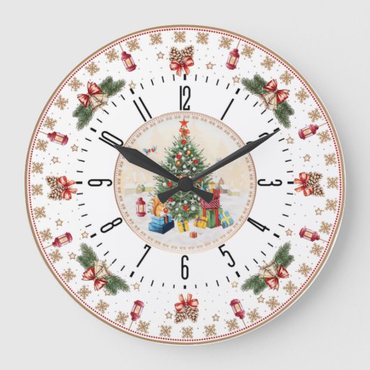 クリスマス ラージ壁時計 (正面)