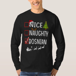 クリスマス リスト Xmas サンタクロース ナイス なつかしい ボスニア人 Tシャツ