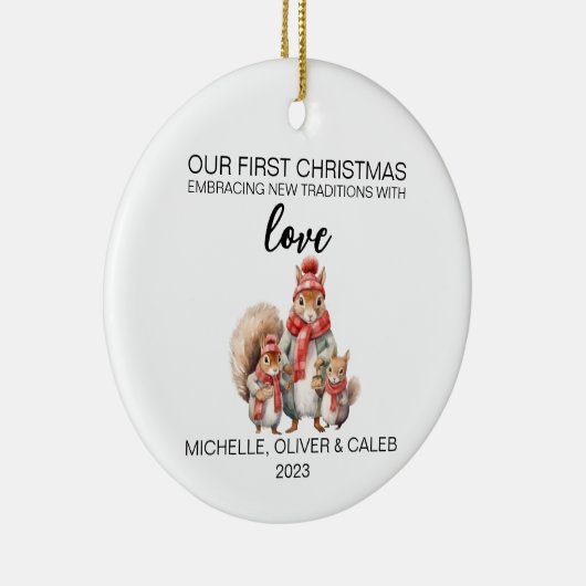 クリスマス・リス三家 セラミックオーナメント (右)