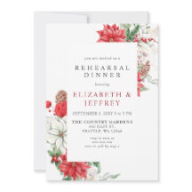 クリスマス・リハーサル・ディナーのポインセチアとホーリー