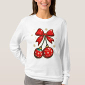 クリスマス リボン オーナメント Tシャツ (正面)