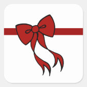 クリスマス リボン スティッカー スクエアシール (正面)