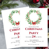 クリスマス リース リボン ホリデー ディナー 招待状