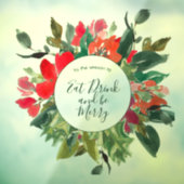 クリスマス リース 花 緑の装飾 ウィンドウサイン (シート3)