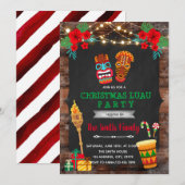 クリスマス・ルアウをテーマにしたもの 招待状 (正面/裏面)