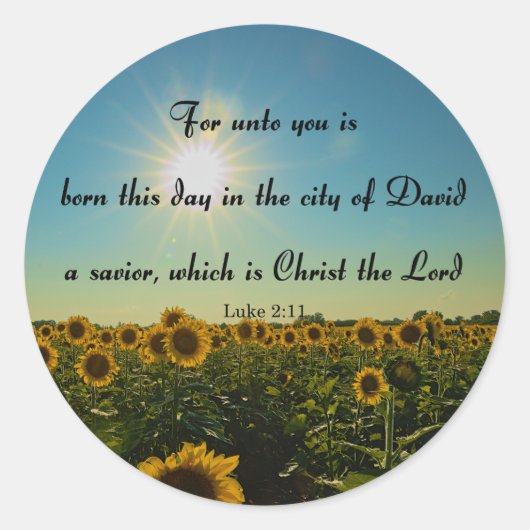 クリスマス、ルカ2:11 ラウンドシール (正面)