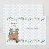 クリスマス·ルドルフ2面/フラット/カード/& env 7"x5" シーズンカード (正面/裏面)