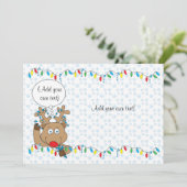 クリスマス·ルドルフ2面/フラット/カード/& env 7"x5" シーズンカード (スタンド正面)