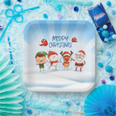 クリスマス・ルドルフ・ザ・トナカイとフレンズ広場 ペーパープレート (パーティー)