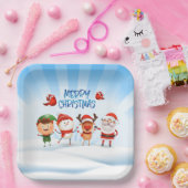 クリスマス・ルドルフ・ザ・トナカイとフレンズ広場 ペーパープレート (パーティー)