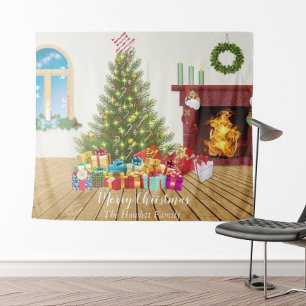 クリスマス ルーム ホリデー フォト 背景 タペストリー