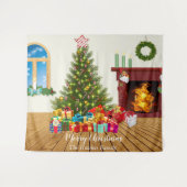 クリスマス  ルーム ホリデー フォト 背景 タペストリー (正面(横))