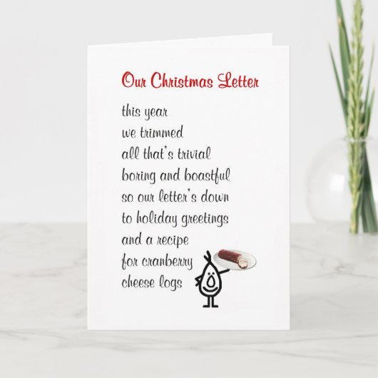 クリスマス・レター – おもしろいクリスマス シーズンカード (正面)