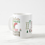 クリスマス レター C, シャーロット 名前 コーヒーマグカップ (正面左)